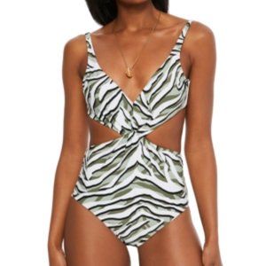 NWT Bar III Hypno Beach Chic Printed Twist-front One-piece Swimsuit SIZE XL